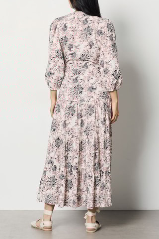 Robe portefeuille Inesa - Blanc et bleu nuit