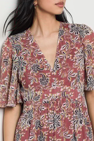 Robe longue Isaac - Vieux rose et noir