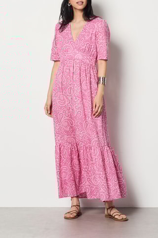 Robe longue Horatio - Rose et blanc