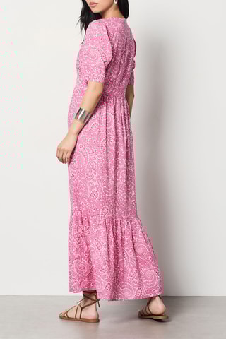 Robe longue Horatio - Rose et blanc