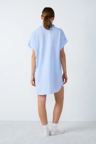 Robe chemise en lin Isame - Ciel