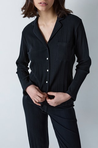 Chemisier de pyjama Coly - Noir
