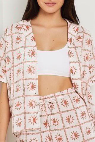 Chemisier de pyjama Ryma - Rouge brique