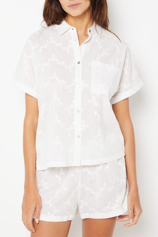 Chemisier de pyjama Destiny - Blanc