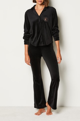 Chemisier en velours Marko - Noir