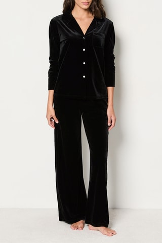 Chemisier en velours Vevy - Noir