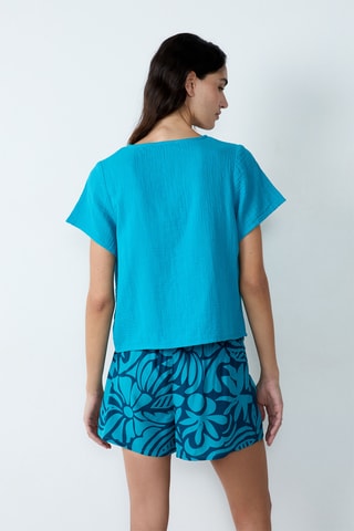 Chemisier Erin - Bleu canard