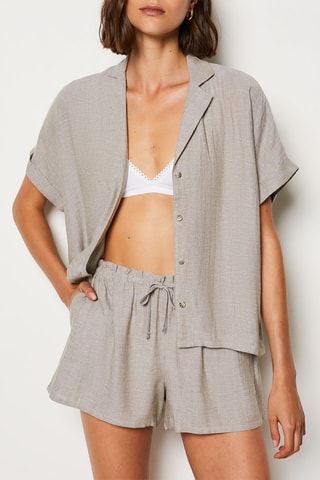 Chemisier de pyjama en lin Sonny - Kaki