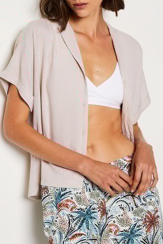 Chemisier de pyjama en lin Sonny - Beige