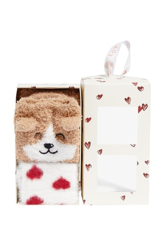 2 chaussettes Gabin - Camel et blanc