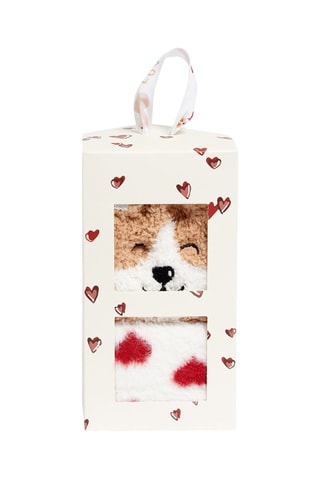 2 chaussettes Gabin - Camel et blanc