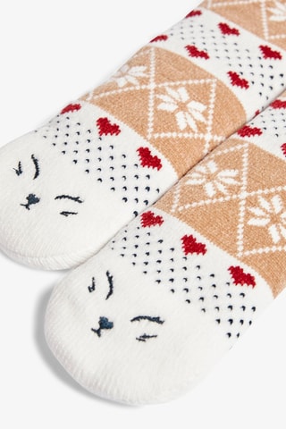 Chaussettes fourrées Glenda - Ecru