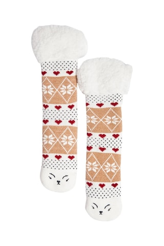 Chaussettes fourrées Glenda - Ecru