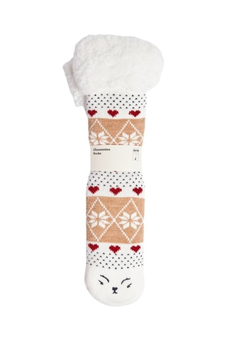Chaussettes fourrées Glenda - Ecru