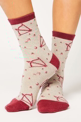 Chaussettes  - Fashion -  Gris et rouge