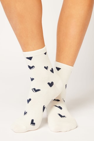 Chaussettes  - Fashion -  Blanc et bleu nuit