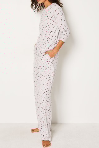 Pyjama 3 pièces Germin - Gris clair chiné et rouge