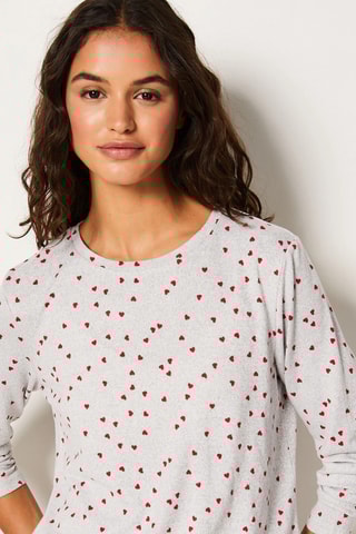 Pyjama 3 pièces Germin - Gris clair chiné et rouge