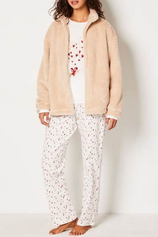 Pyjama 3 pièces Grady - Beige et blanc