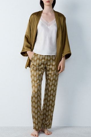 Pyjama 3 pièces Nex - Vert olive et blanc