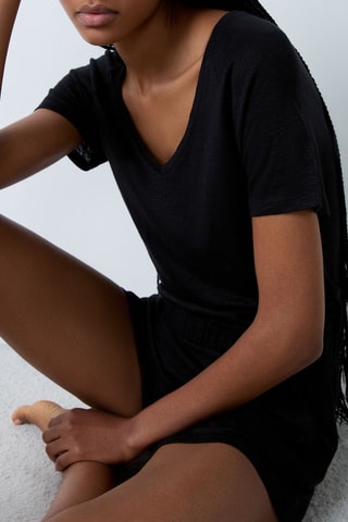 T-shirt en lin Josie -  Noir