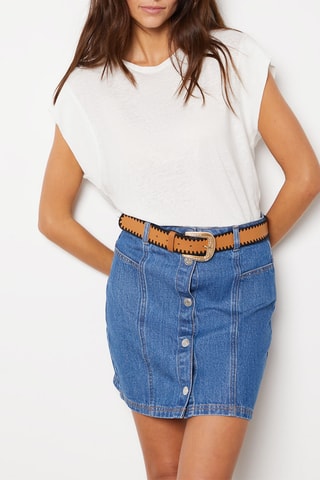 T-shirt en <b>lin</b> - Ecru