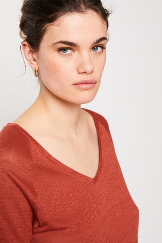 T-shirt en lin  - Lin -  Rouille