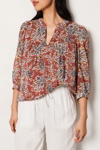 Blouse Isaac - Vieux rose et noir