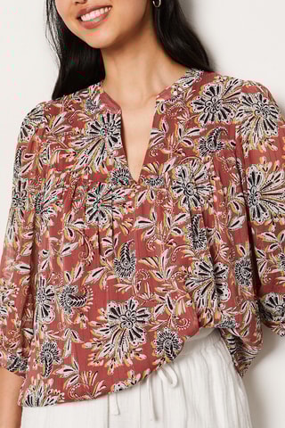 Blouse Isaac - Vieux rose et noir