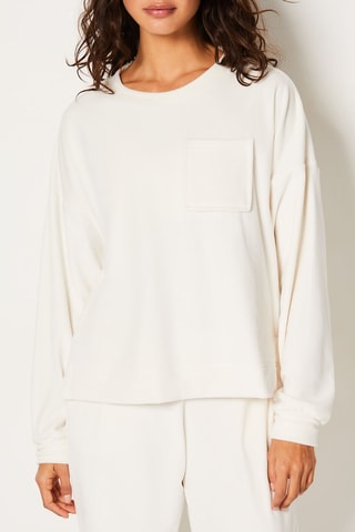 Sweat en velours Polka - Ecru