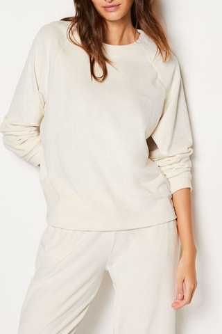 Sweat en velours Galie - Ecru