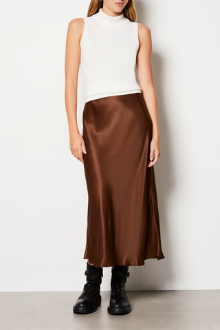 Jupe midi Rana - Marron