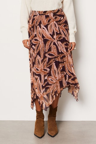 Jupe plissée Maiwenn - Noir et marron