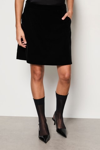Jupe droite en velours Meredith - Noir