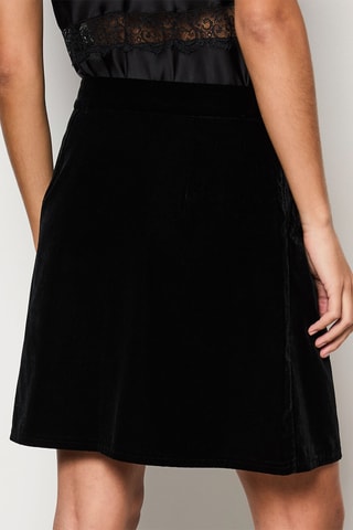 Jupe droite en velours Meredith - Noir