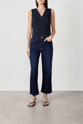 Jean taille haute Indispensables - Bleu marine