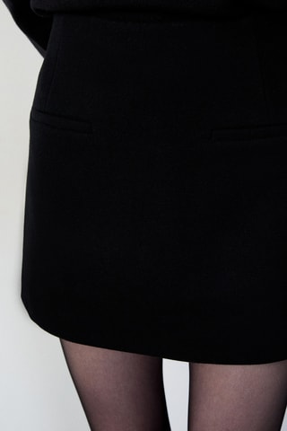 Minijupe en laine Abstract Poetry - Noir