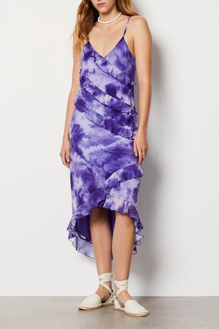 Robe volantée tie and dye Riviera Nights - Violet