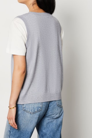 Gilet sans manches Essentiel - Gris clair chiné