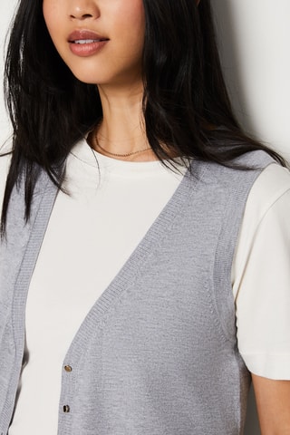 Gilet sans manches Essentiel - Gris clair chiné