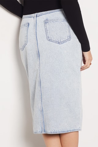 Jupe droite en jean - Ciel
