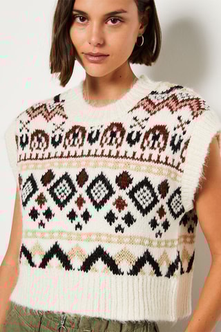 Pull sans manches - Ecru