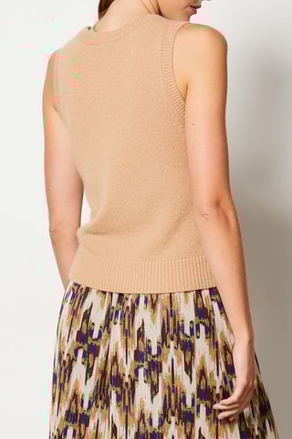 Pull sans manches en cachemire - Beige