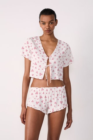 Short de pyjama - Blanc