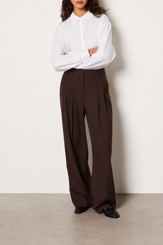 Pantalon taille haute Galerie Montpensier - Marron