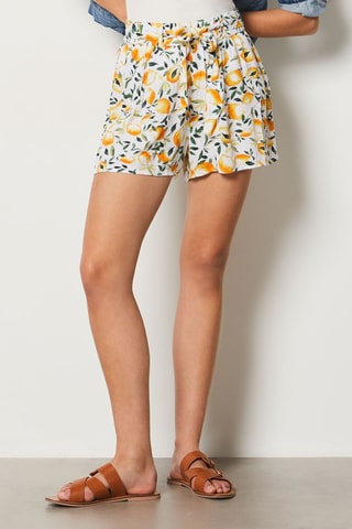 Short taille haute Positano - Jaune et vert foncé