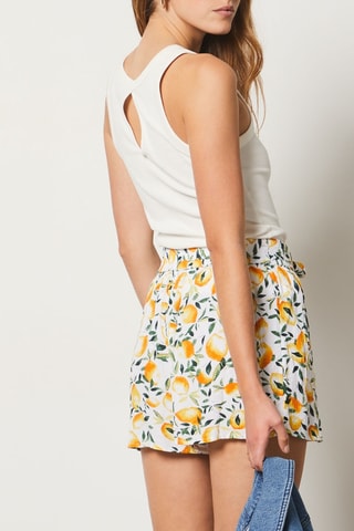 Short taille haute Positano - Jaune et vert foncé