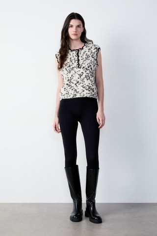 Pull sans manches Abstract poetry - Ecru