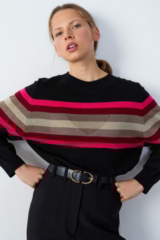 Pull en laine Abstract Poetry - Noir