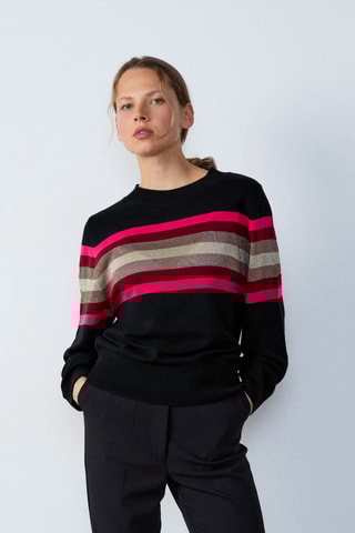 Pull en laine Abstract Poetry - Noir